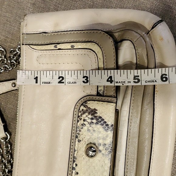 Coach kristin willow  small cream leather womens  shoulder bag with chain straps - Picture 12 of 14